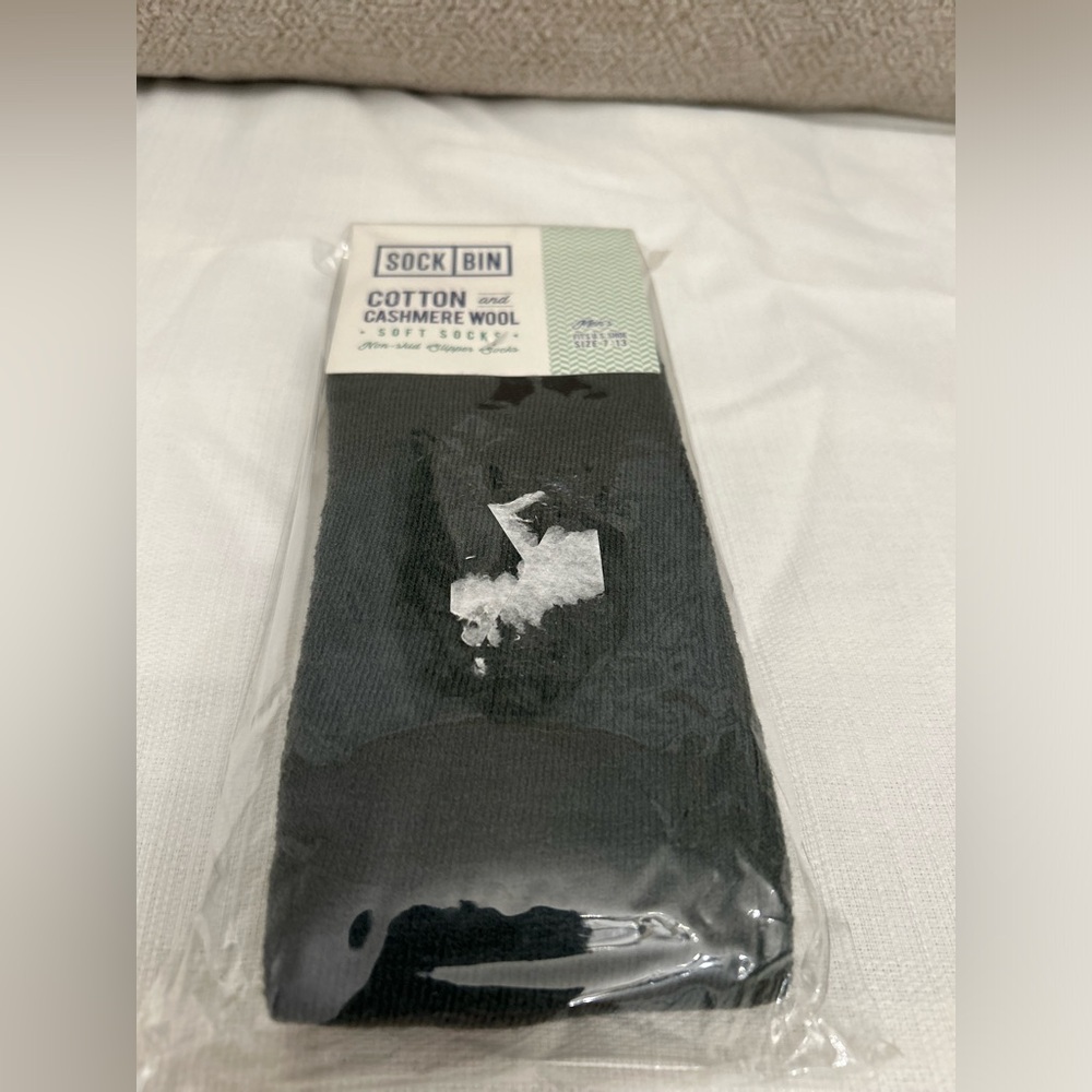 Sock Bin Cotton and Cashmere Wool Gray Socks New Size 7-13 Set of 2 Pairs